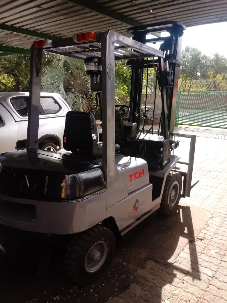 TCM forklift at the Rhino Industrial Forklifts workshop in Wadeville, Germiston